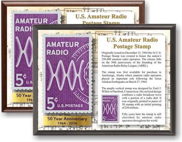 US Amateur Radio Postage Stamp Commemorative Display Plaque