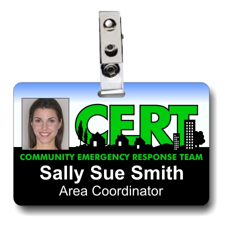 C.E.R.T. Community Emergency Response Team PHOTO ID Badge