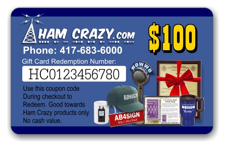 $100 HamCrazy.com Gift Card - Click Image to Close