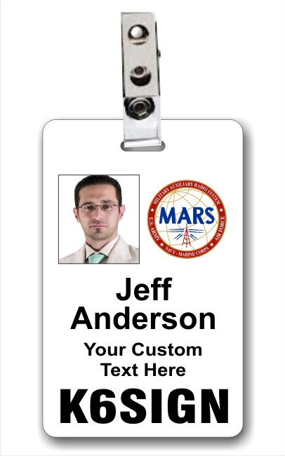 Callsign MARS Vertical Photo ID Badge White
