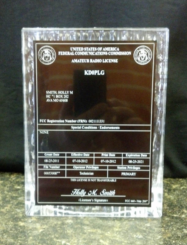 Amateur Radio Sculpted Ice License