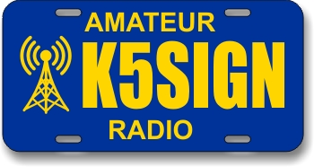 Ham Radio Callsign License Plate with Antenna