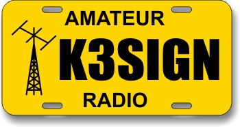 Ham Radio Callsign License Plate with Beam - Click Image to Close