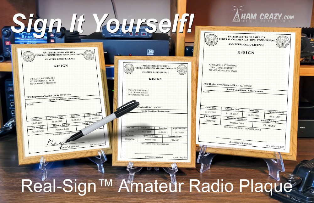 Oak Real-Sign™ FCC Amateur Radio License Plaque