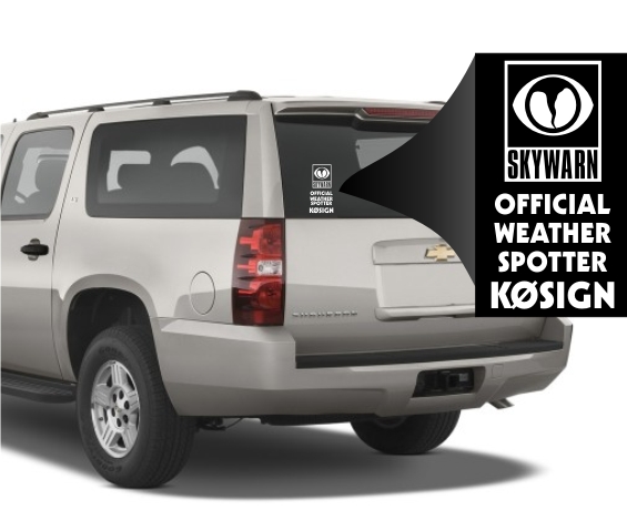 SKYWARN Callsign Weather Spotter Window Decal - Click Image to Close