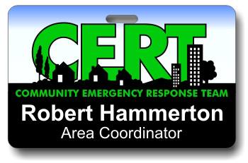 C.E.R.T. Community Emergency Response Team ID Badge