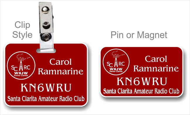 Santa Clarita Call Sign Name Badge