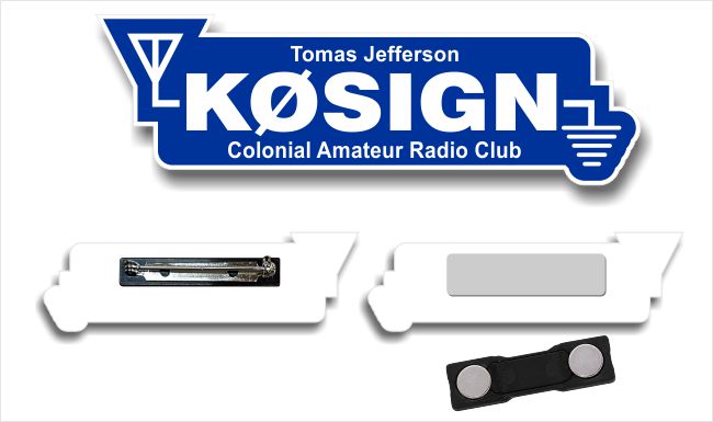 Callsign Radio Diagram Name Badge - Click Image to Close