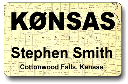 Callsign ID Badge with Kansas Map - Click Image to Close