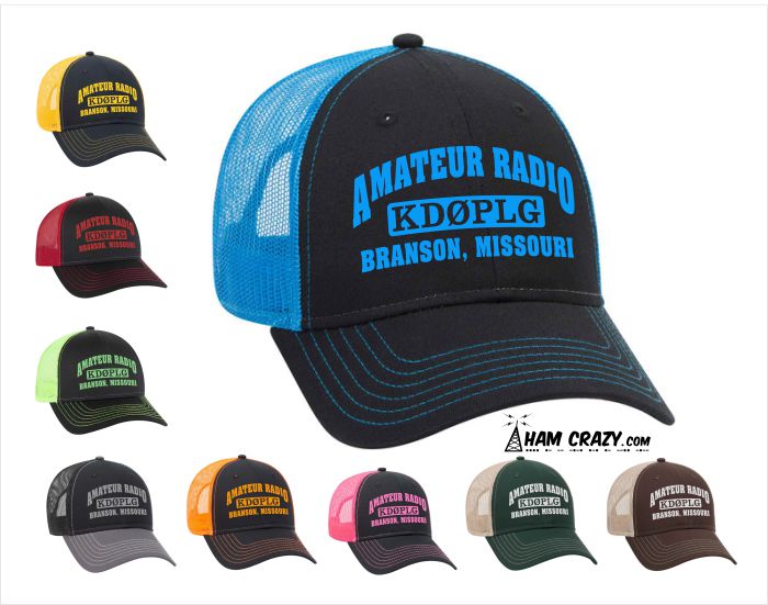 Personalized Ham Radio Call Sign & Name Embroidered Flexfit Hat – Black, 6-Panel