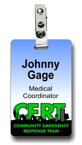 Vertical C.E.R.T. Community Emergency Response Team ID Badge - Click Image to Close