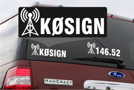 2 of 6" Ham Amateur Radio Call Sign /D car bumper vinyl stickers decals die cut 