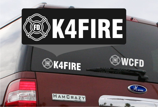 Fire Fighter Callsign Window Decal - Click Image to Close