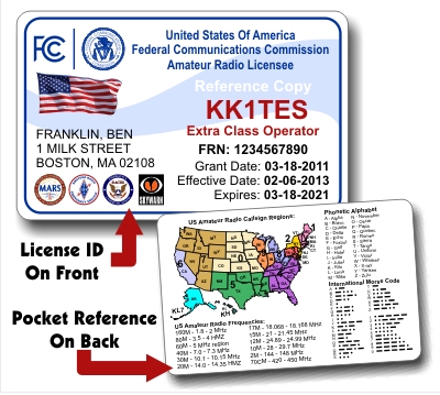 FCC logo,name & license Ham Amateur Radio License Plaque call letters 