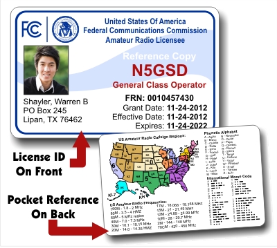 FCC Amateur Radio License Photo ID Card