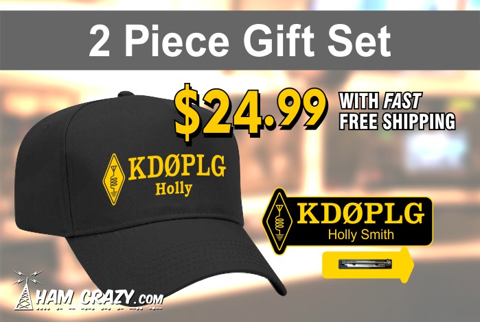 Gift Set - Hat & Name Badge Yellow - Click Image to Close