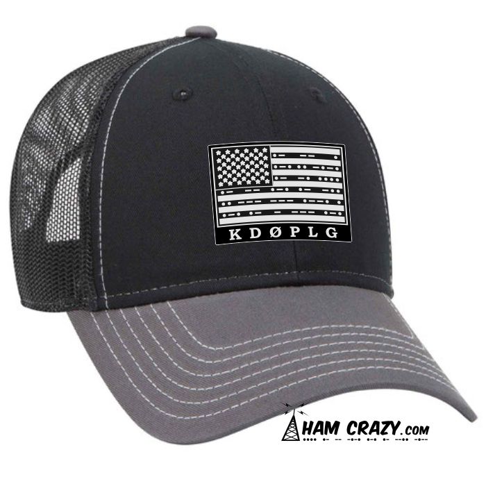 US Flag Leather-look Patch Hat with Callsign - Click Image to Close