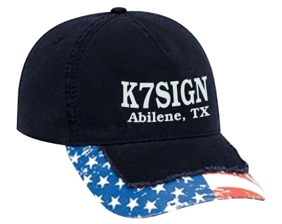Callsign Cap - Low Profile with Stressed US Flag Bill - Click Image to Close