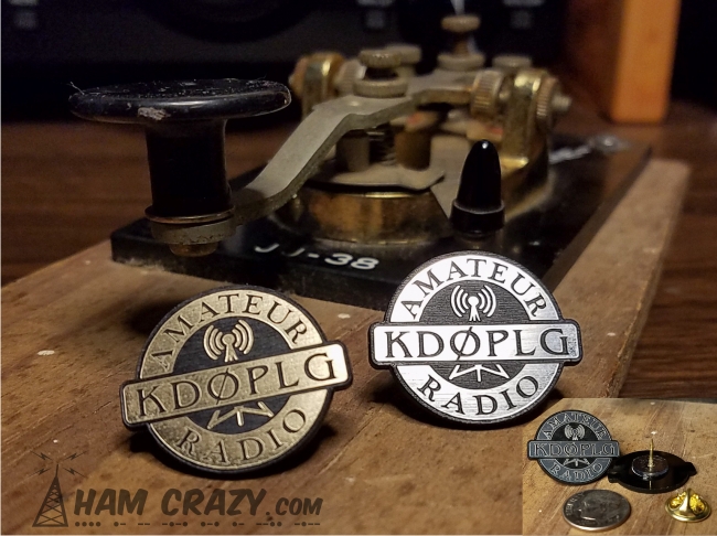 Antenna Hat Pin with Callsign - PAIR - Amateur Radio