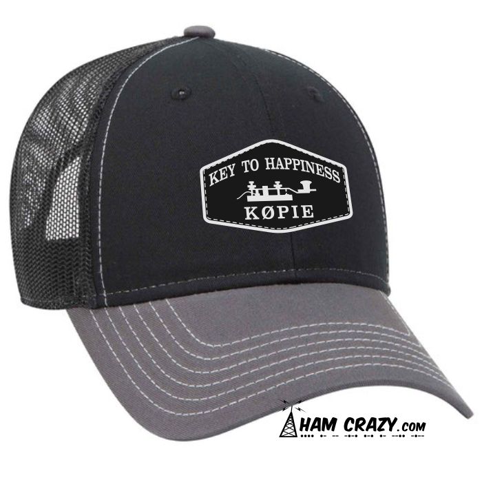 Key to Happiness Leather-look Patch Hat with Callsign - Click Image to Close