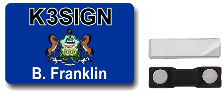 Callsign ID Badge with Pennsylvania Flag - Click Image to Close