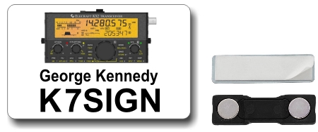 Elecraft KX-2 Ham Radio Callsign Name Badge - Click Image to Close