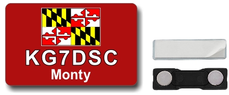 Callsign ID Badge with Maryland Flag - Click Image to Close