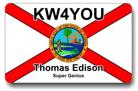 Callsign ID Badge with Florida Flag - Click Image to Close