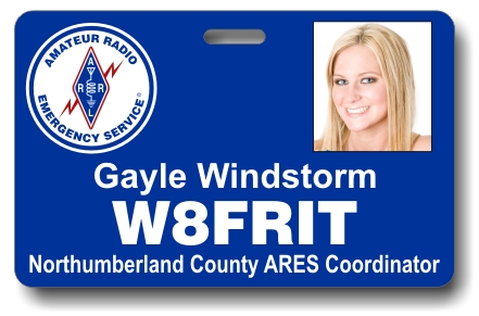 Callsign ARES Horizontal Photo ID Badge Blue