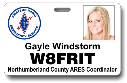 Callsign ARES Horizontal Photo ID Badge White