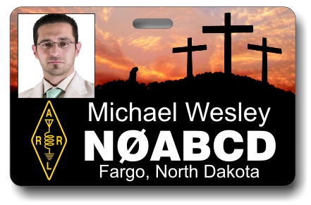 Callsign Photo ID Badge with Sunrise Crosses