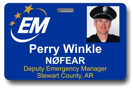 Callsign Photo ID Badge Horizontal with EMA Logo Blue