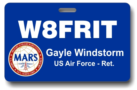 Callsign ID Badge with MARS Insignia Blue - Click Image to Close