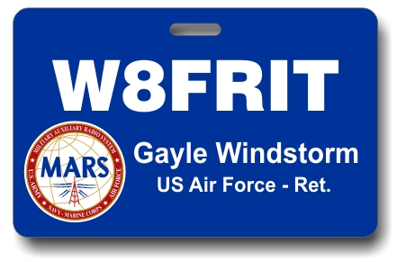 Callsign ID Badge with MARS Insignia Blue Callsign ID Badge with MARS Insignia Blue