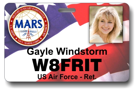 Callsign MARS Photo ID Badge With American Flag - Click Image to Close