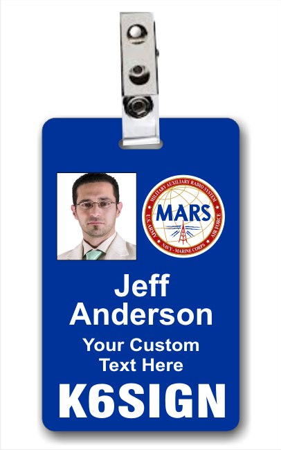 Callsign MARS Vertical Photo ID Badge Blue Callsign MARS Vertical Photo ID Badge Blue