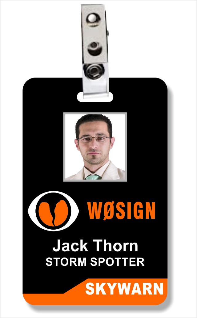 Skywarn Photo ID Black & Orange