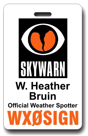 Callsign Skywarn ID Badge White - Click Image to Close