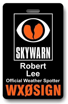 Callsign Skywarn ID Badge Black - Click Image to Close
