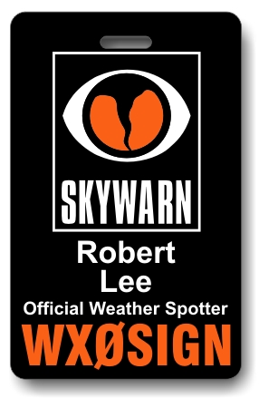 Callsign Skywarn ID Badge Black