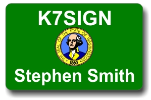 Callsign ID Badge with Washington Flag - Click Image to Close