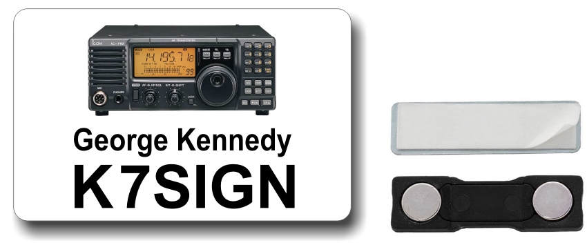 ICOM IC-718 Ham Radio Callsign Name Badge