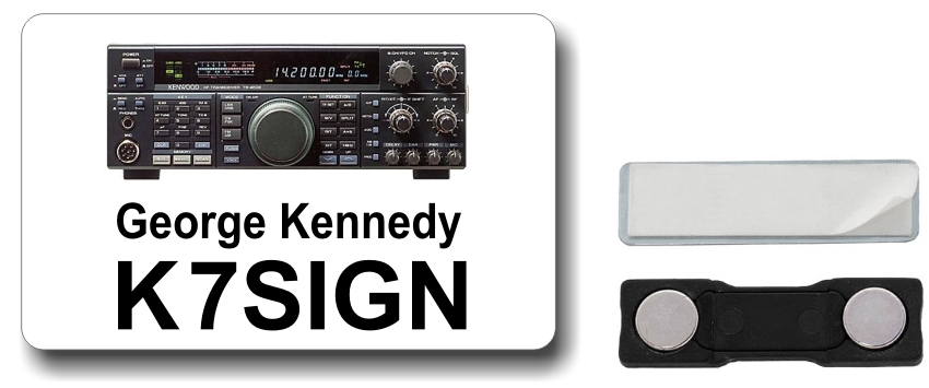 Kenwood TS-450 Ham Radio Callsign Name Badge - Click Image to Close