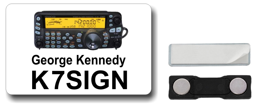 Kenwood TS-480 Ham Radio Callsign Name Badge