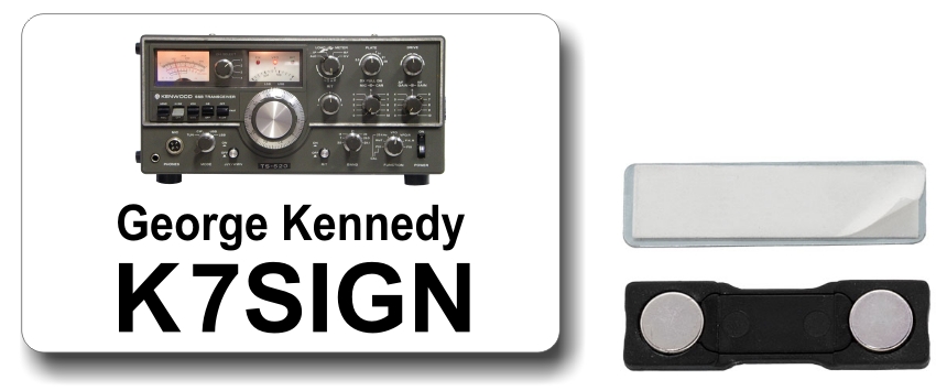 Kenwood TS-520 Ham Radio Callsign Name Badge - Click Image to Close