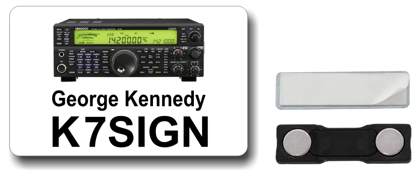 Kenwood TS-590 Ham Radio Callsign Name Badge - Click Image to Close
