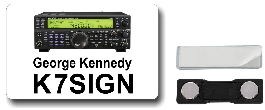 Kenwood TS-590 Ham Radio Callsign Name Badge