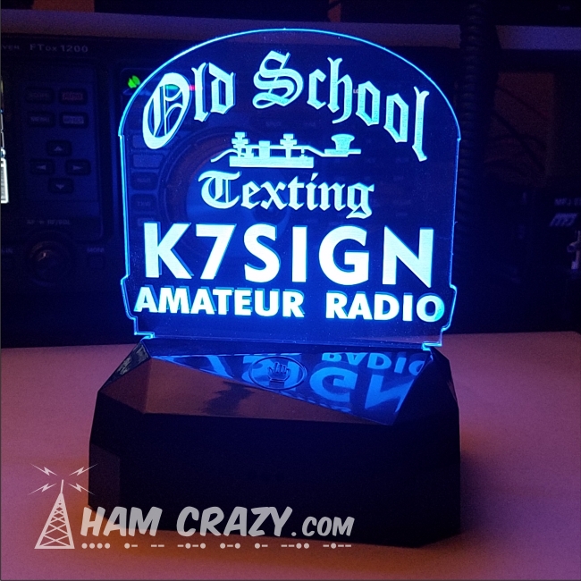 Lighted CW Old School Texting Callsign Display LED - Click Image to Close