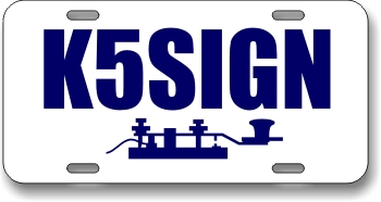 Ham Radio Callsign License Plate with Key