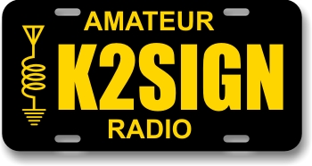 Ham Radio Callsign License Plate with Radio Icon